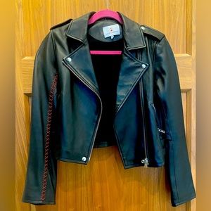 Violet & Grace Limited Edition IRO Leather Biker Jacket -Black